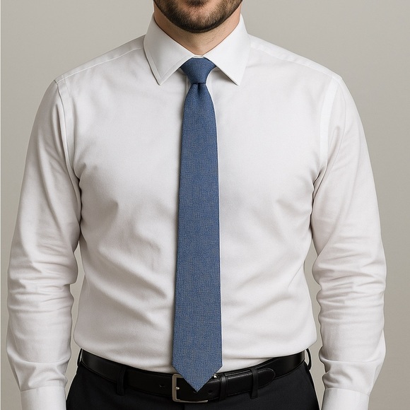 Elegant Blue Men's Tie - Picture 7 of 7